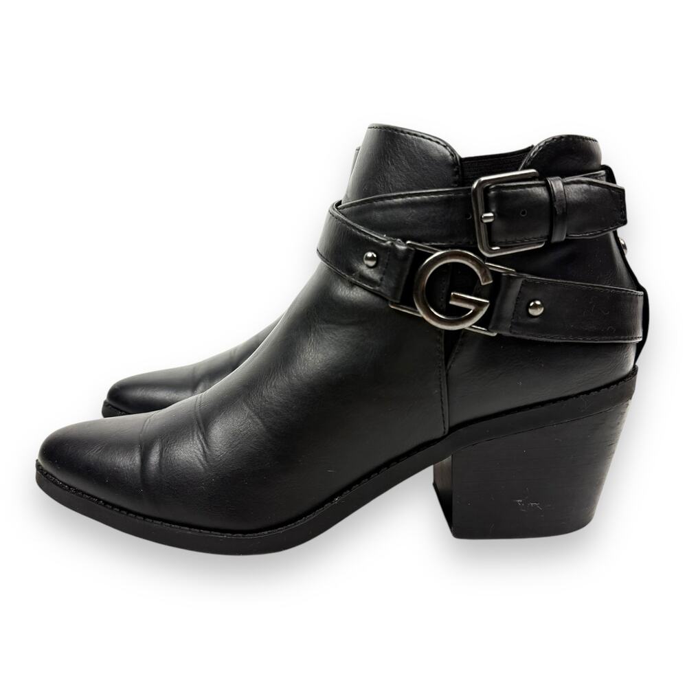 GUESS GBG black vegan leather cowgirl ankle boots - Picture 13 of 13